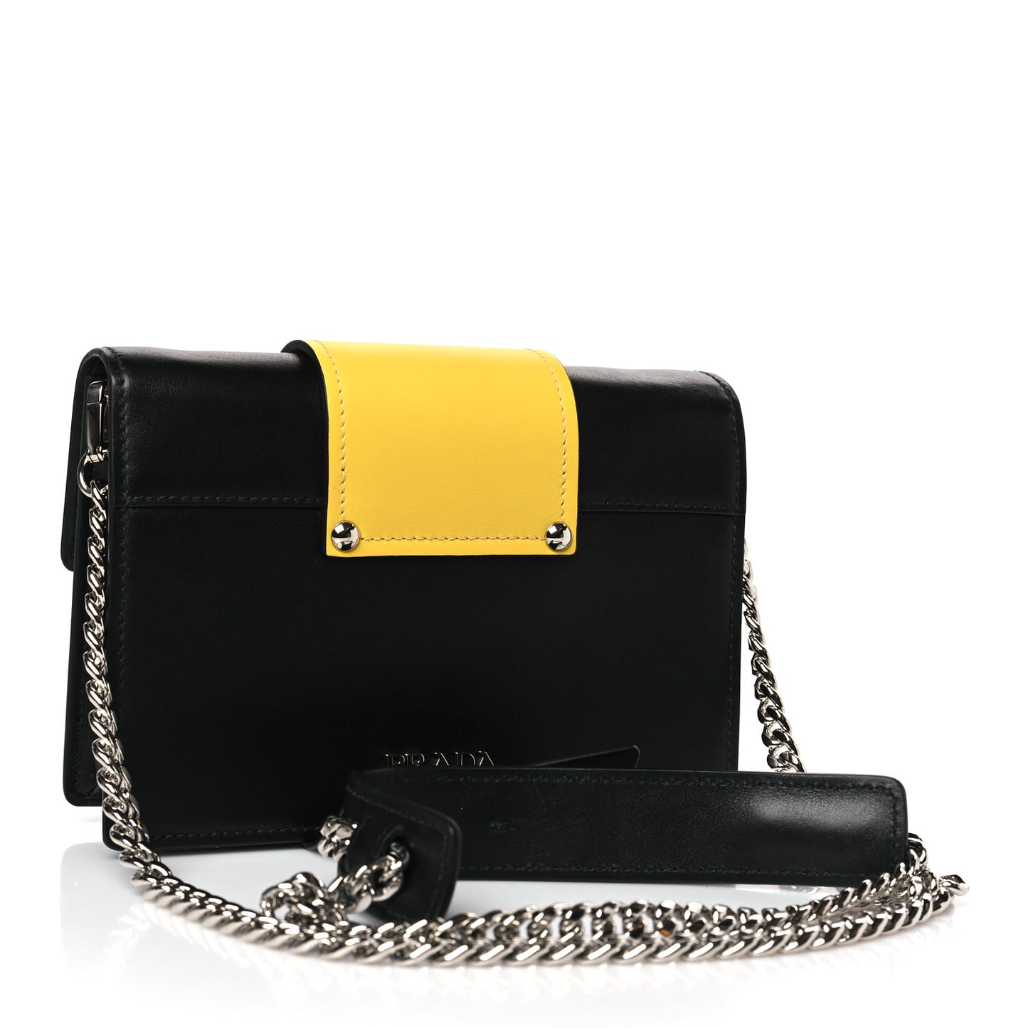 City Calf Crystal Embellished Ribbon Bag Black