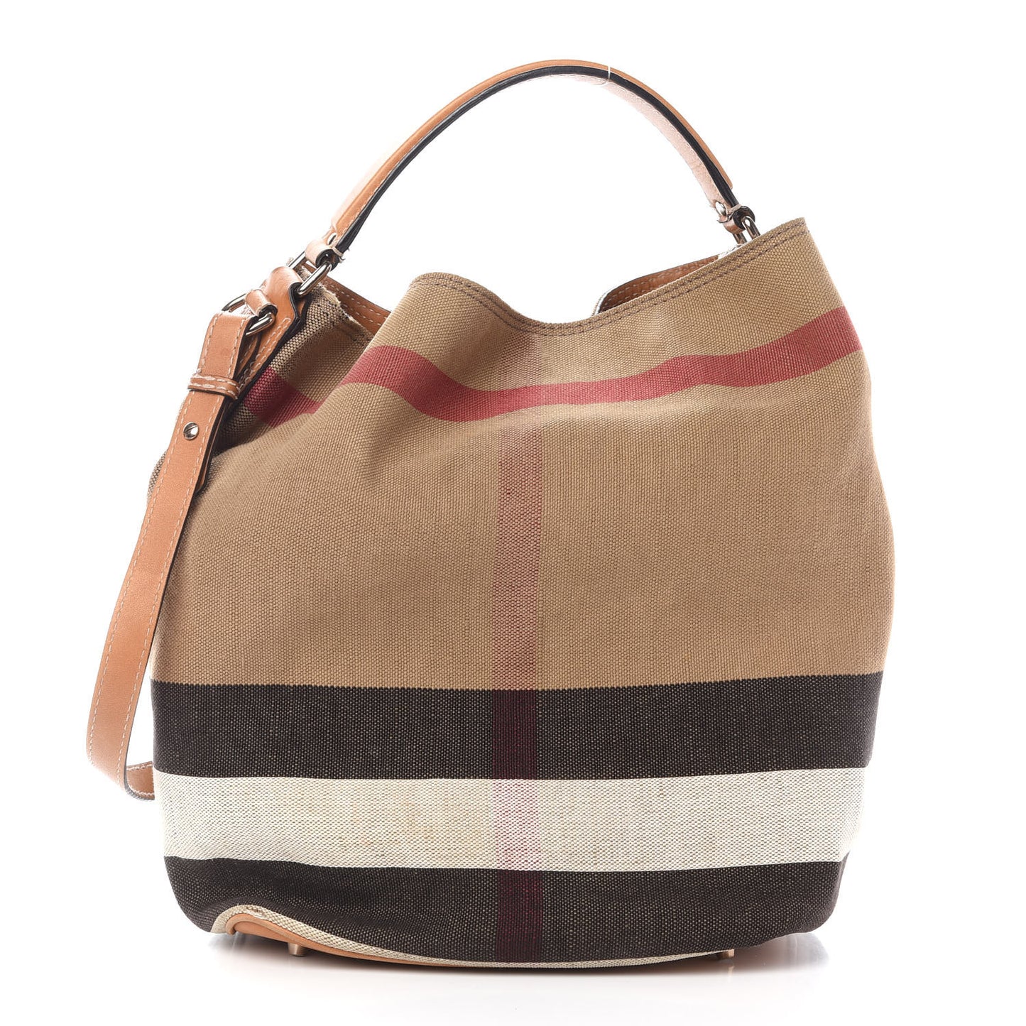 Canvas Mega Check Medium Ashby Hobo Saddle Brown