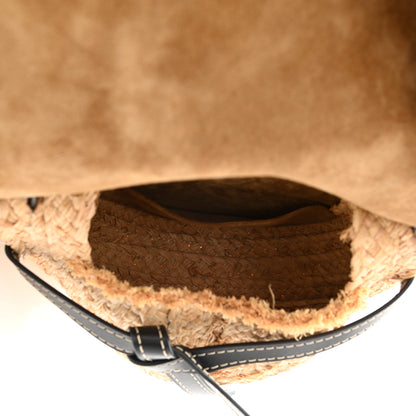 Loewe Calfskin Raffia Gate Crossbody Bag Natural Black 5 of 11