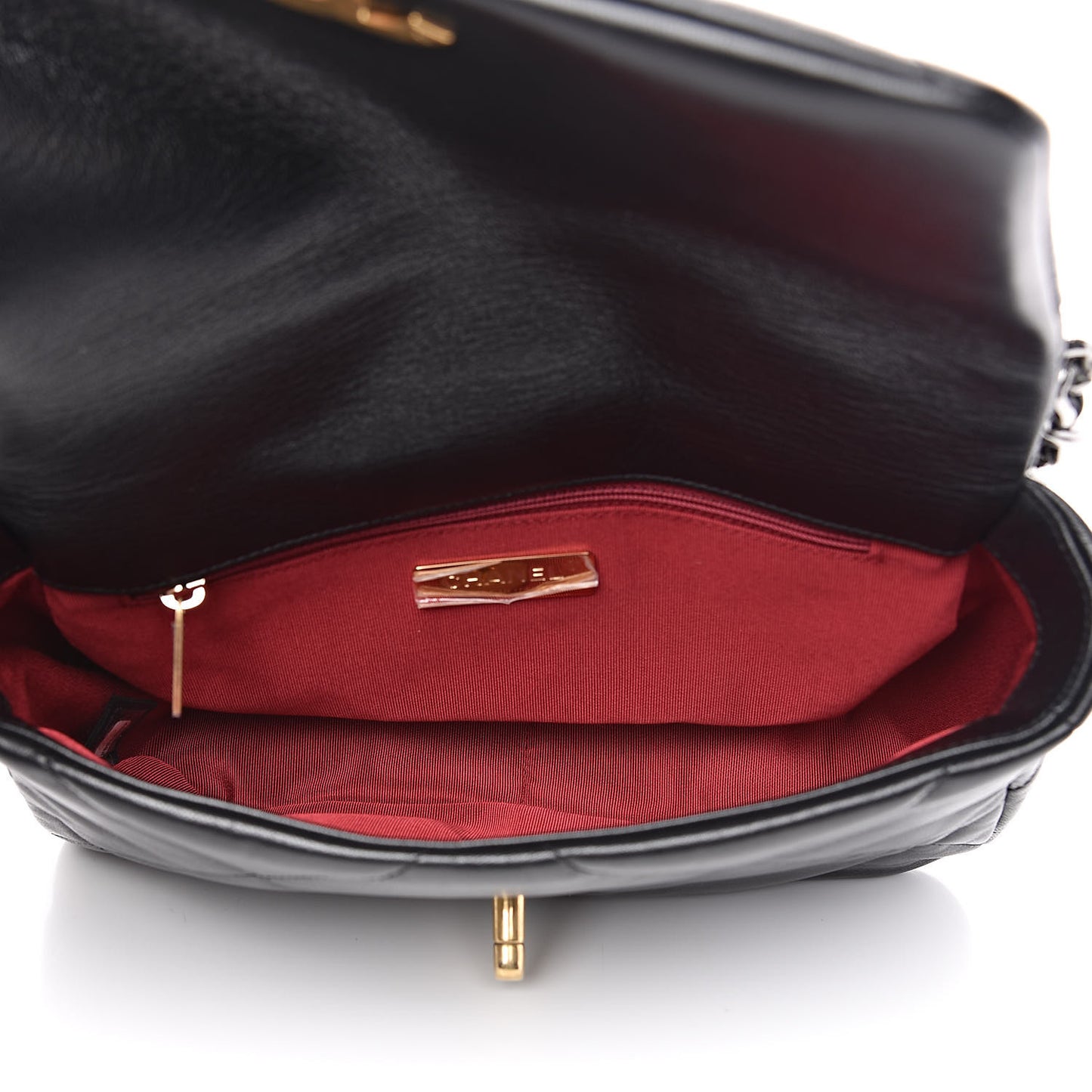 Goatskin Quilted Medium 19 Flap Black