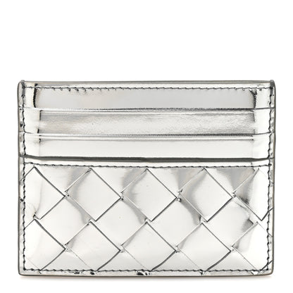 Bottega Veneta Mirror Laminated Nappa Intrecciato Card Holder Silver 1 of 8