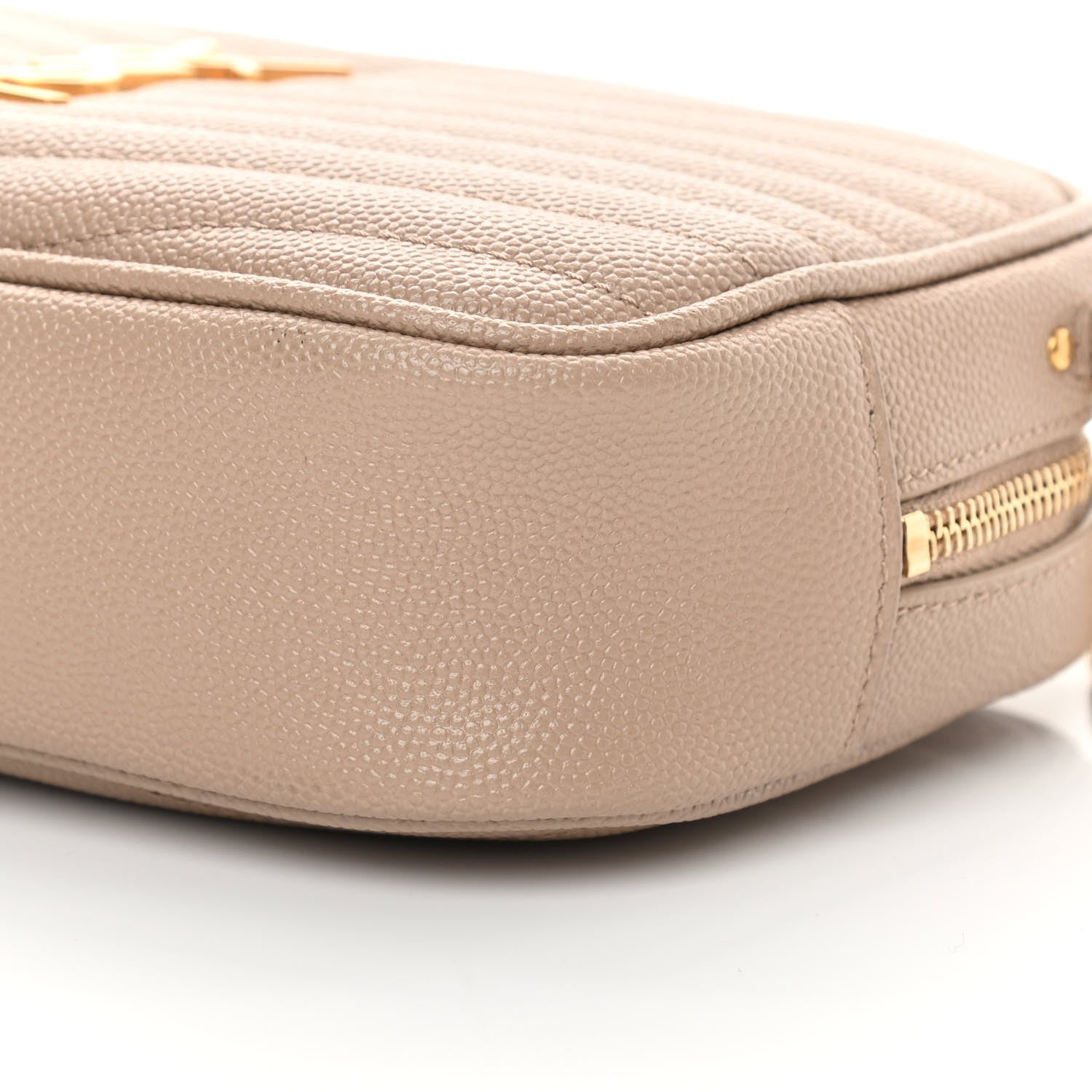 Saint Laurent Grain De Poudre Matelasse Monogram Mini Lou Camera Bag Dark Latte 9 of 12
