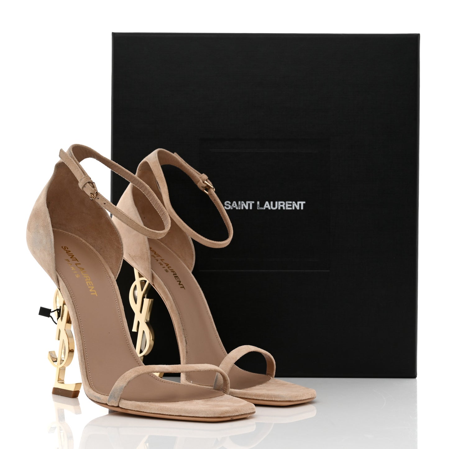 Suede Calfskin Opyum 110 Sandals 39.5 Cachemere Pale Gold