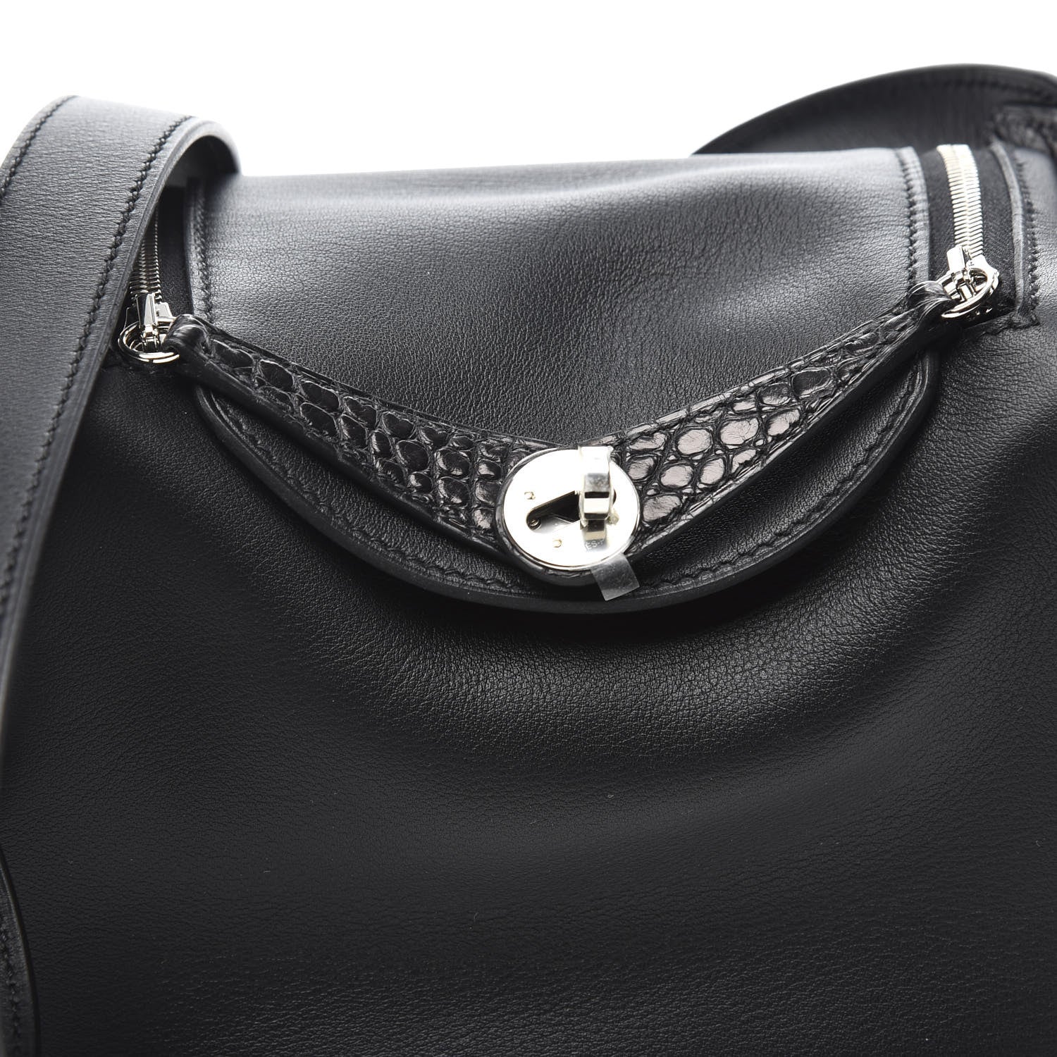 Hermes Shiny Alligator Swift Touch Mini Lindy 20 Black 8 of 9