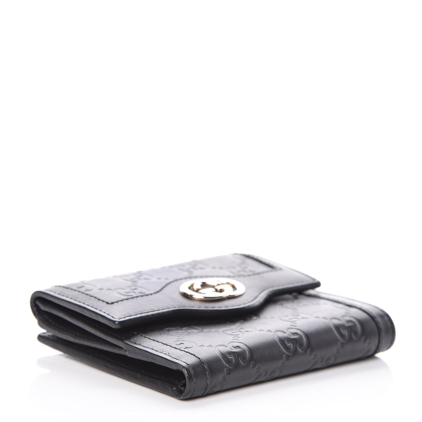 Guccissima Sukey French Flap Wallet Black