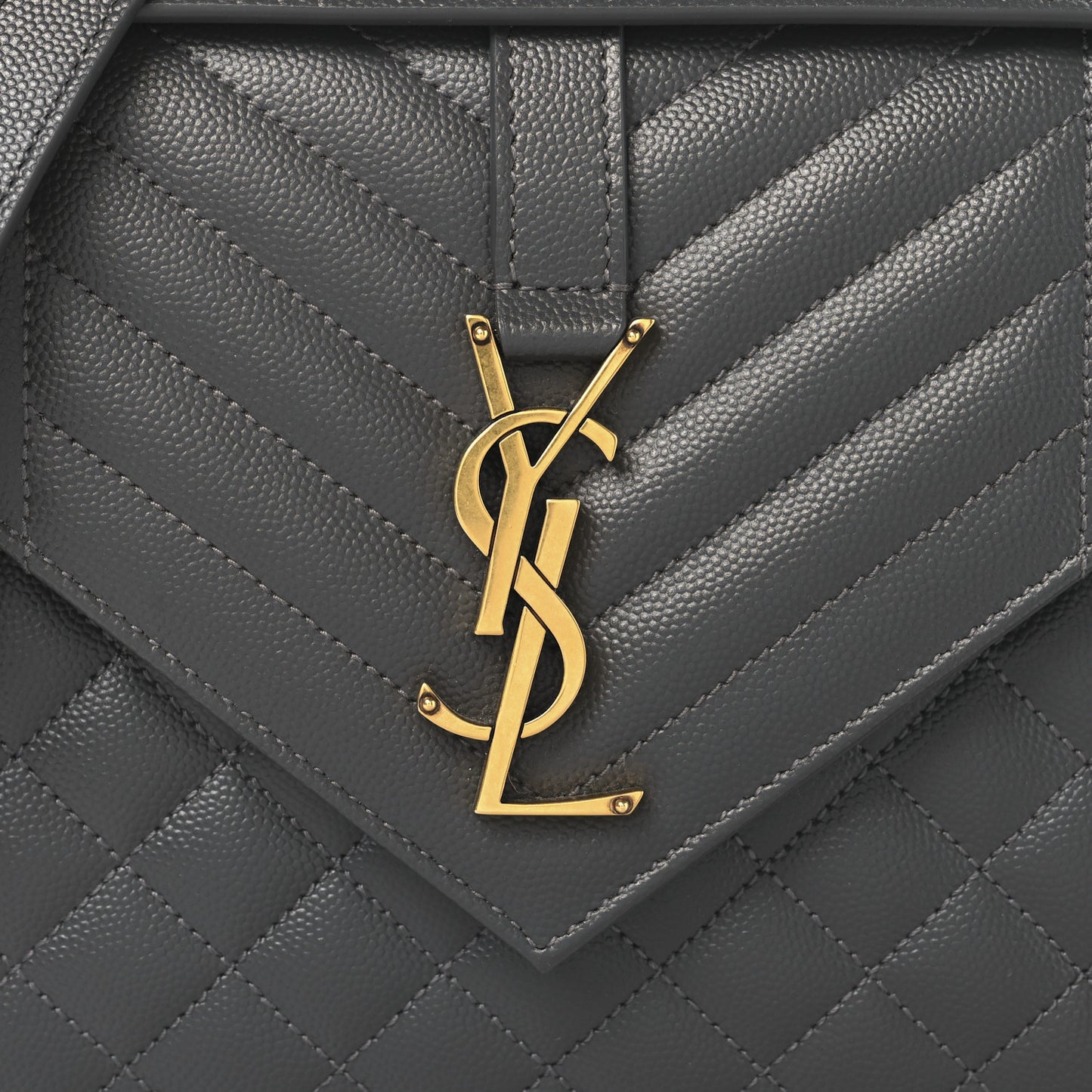 Grain De Poudre Textured Mixed Matelasse Triquilt Medium Monogram Satchel Storm