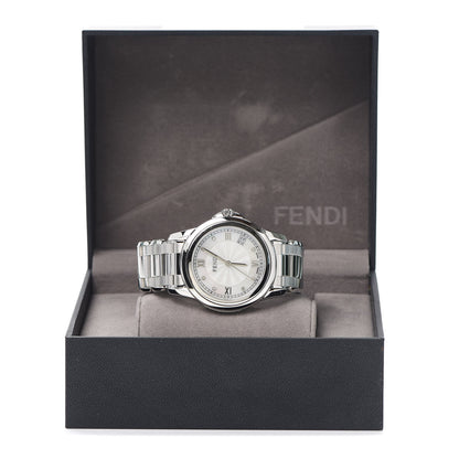 Fendi Stainless Steel Diamond 38mm Round Momento Quartz Watch 6 of 6