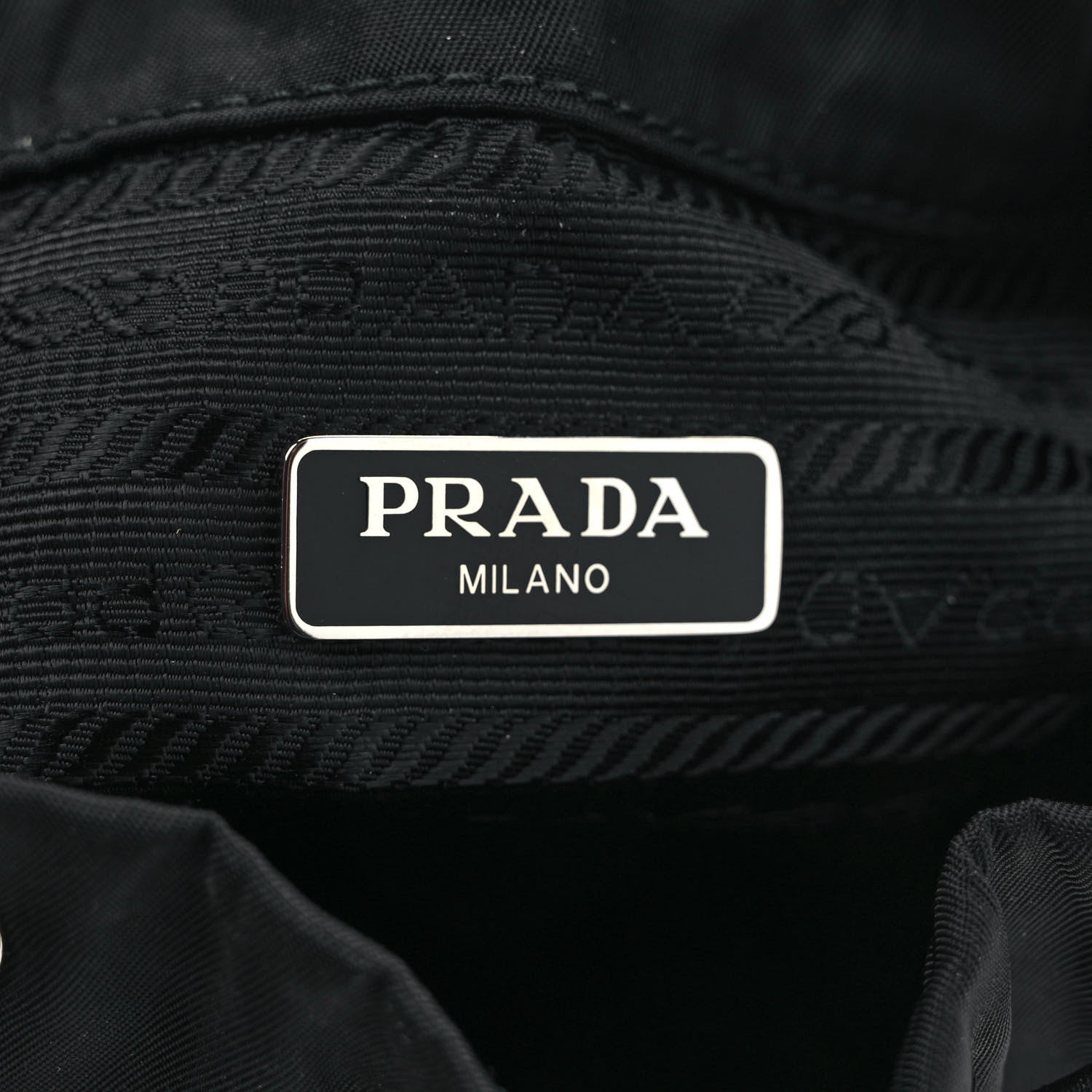 Prada Saffiano Tessuto Nylon Vela Bucket Wristlet Black 6 of 10