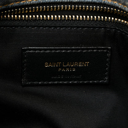 Saint Laurent Denim Quilted Medium Loulou Puffer Monogram Chain Satchel Blue Cinnamon 6 of 10