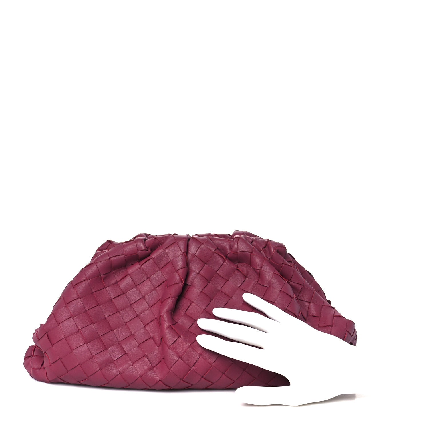 Bottega Veneta Nappa Maxi Intrecciato The Pouch Oversized Clutch Amaranto 2 of 11
