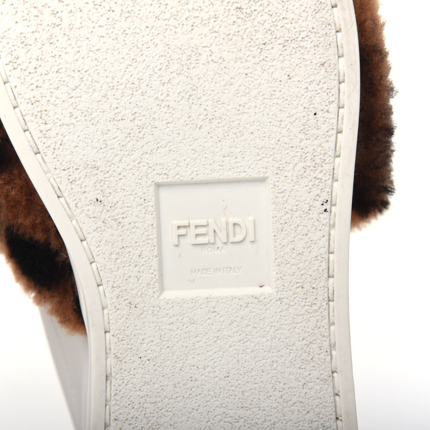 Fendi Vitello Shearling FF Velcro Slip On Sneakers 36.5 White 6 of 11