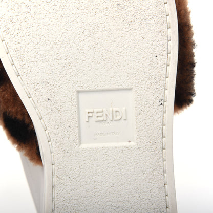 Fendi Vitello Shearling FF Velcro Slip On Sneakers 36.5 White 6 of 11