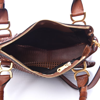 Chloe Calfskin Perforated Medium Marcie Satchel Mahogany 5 of 15
