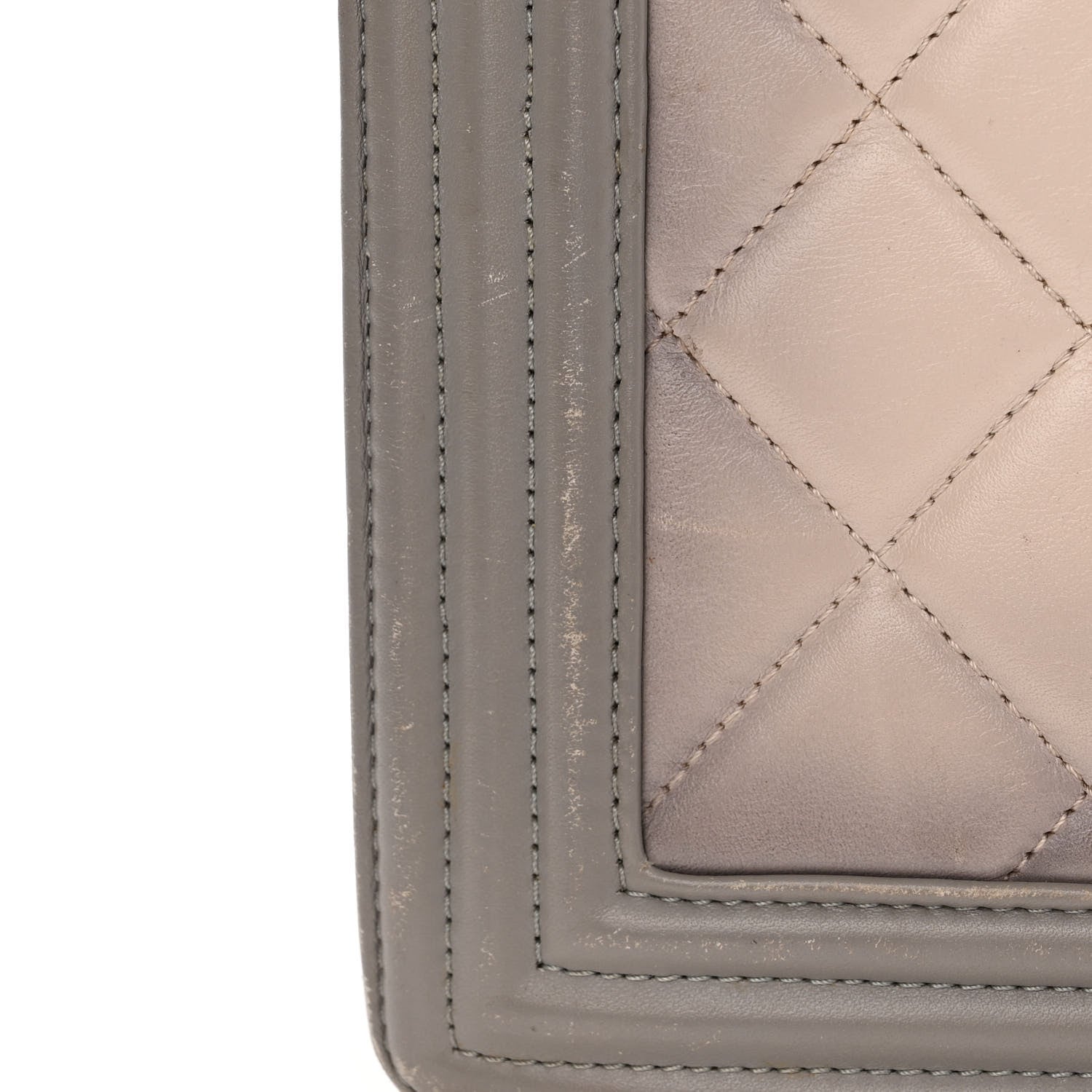 Chanel Calfskin Ombre Quilted Large Boy Flap Grey Beige 15 of 20