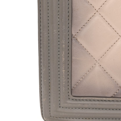 Chanel Calfskin Ombre Quilted Large Boy Flap Grey Beige 15 of 20