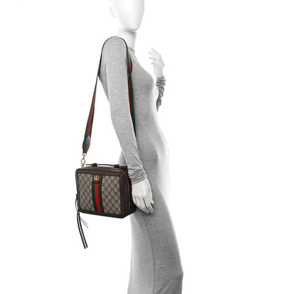 Gucci GG Supreme Monogram Web Small Ophidia Top Handle Shoulder Bag Brown 2 of 11