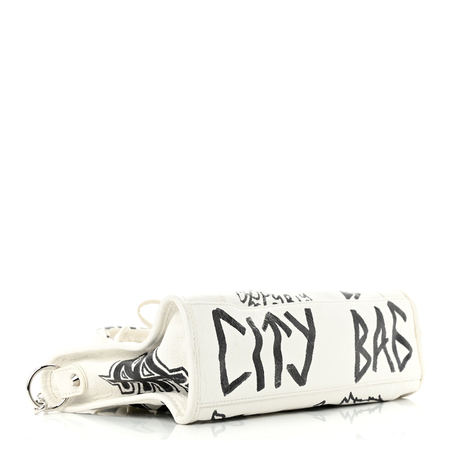 Balenciaga Agneau Graffiti All Over Classic Silver Hardware S City White Black 4 of 14