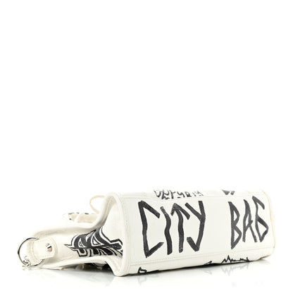 Balenciaga Agneau Graffiti All Over Classic Silver Hardware S City White Black 4 of 14