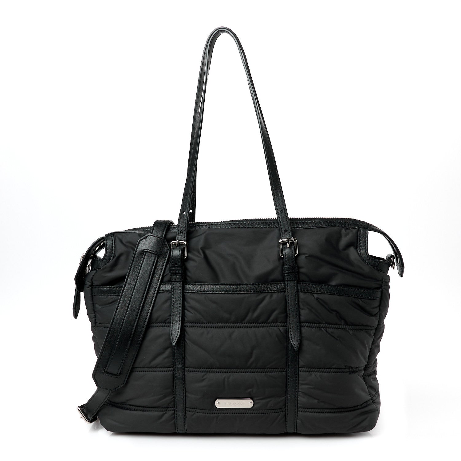 Burberry Nylon House Check Quilted Abbey Diaper Bag Black 1 of 10