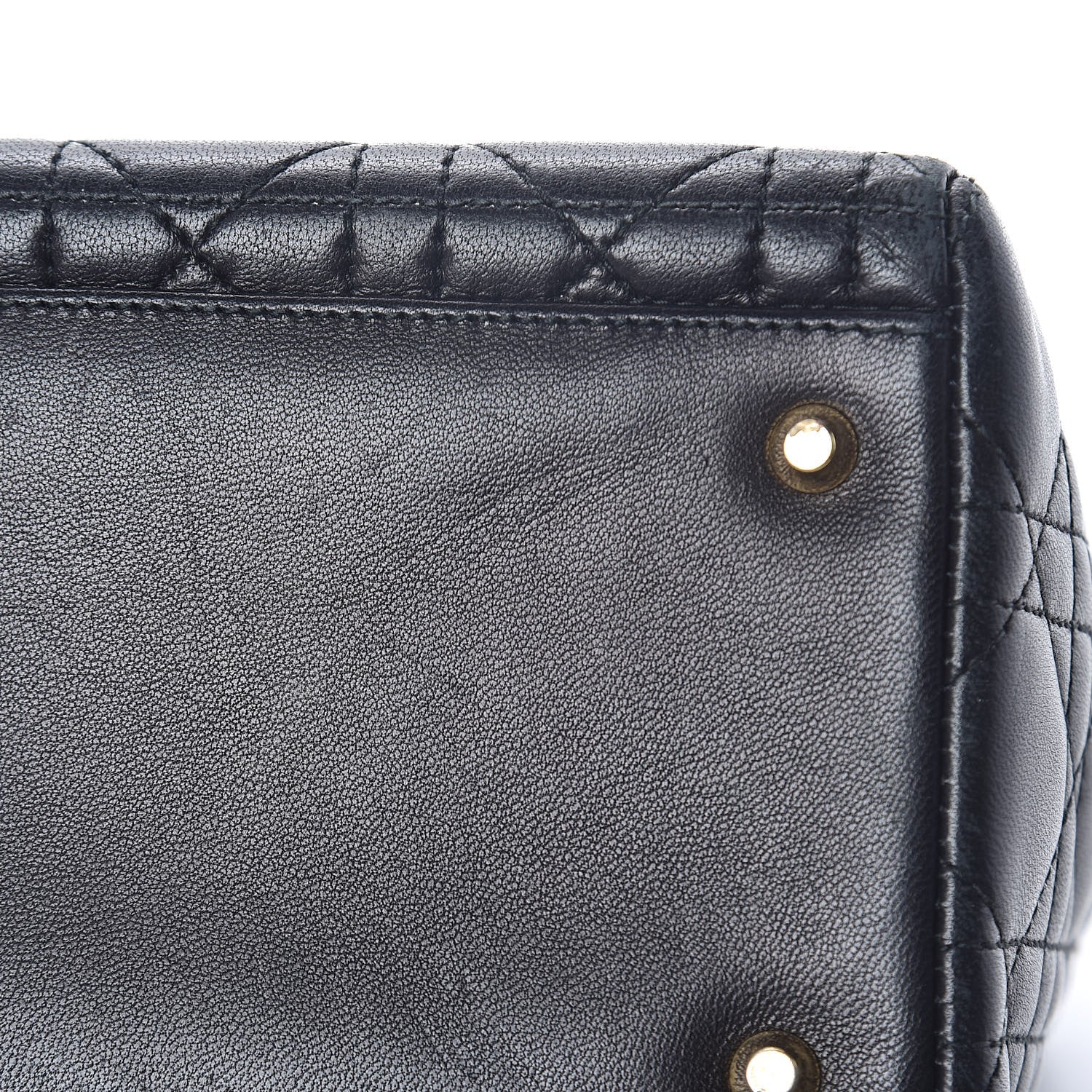 Christian Dior Lambskin Cannage Medium Lady Dior Black 9 of 11