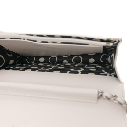 Chanel Caviar Quilted CC Logo Wallet on Chain WOC  White 5 of 13