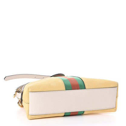 Gucci Suede Calfskin GG Web Small Ophidia Dome Shoulder Bag Burro New Mystic White 4 of 10