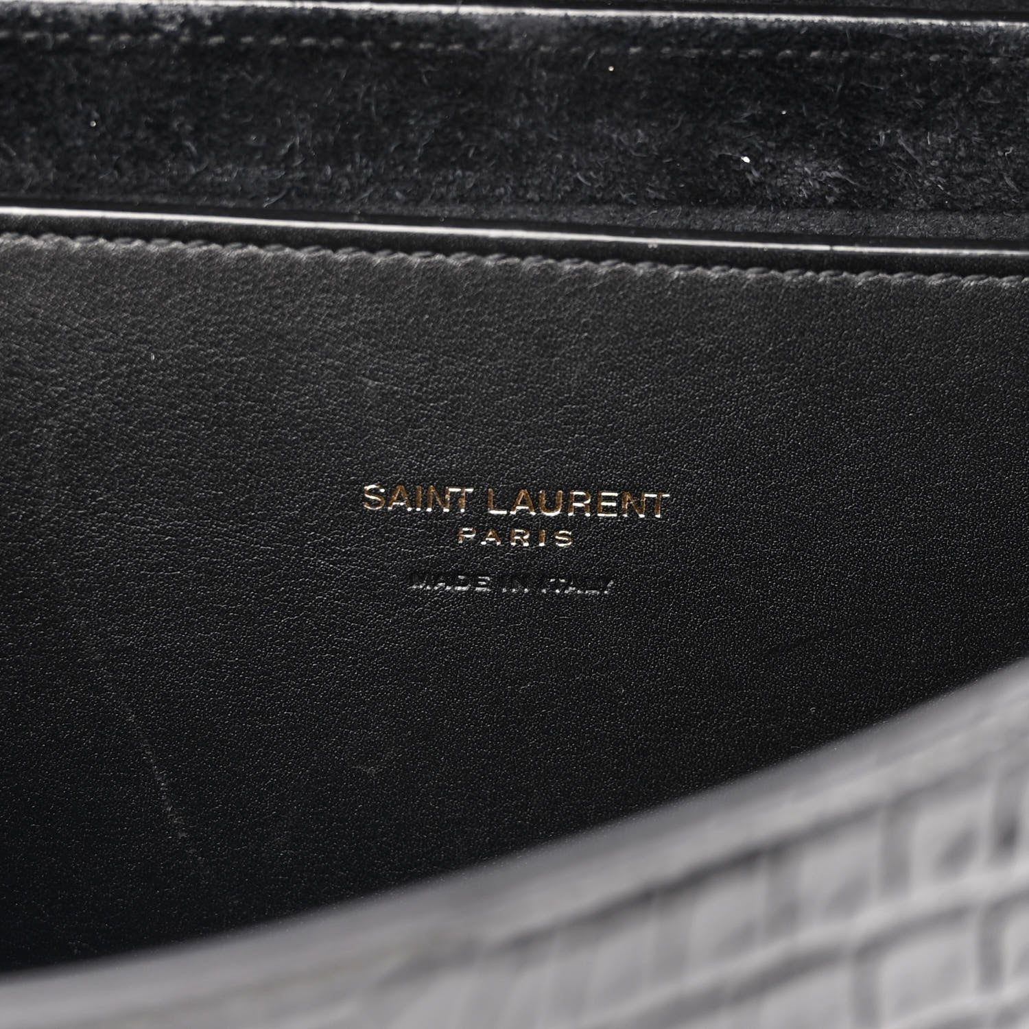 Saint Laurent Crocodile Embossed Calfskin Monogram Medium Kaia Satchel Black 5 of 9