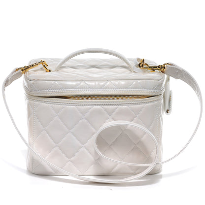 Chanel Quilted Leather CC Vanity Cosmetic Case White 1 of 8