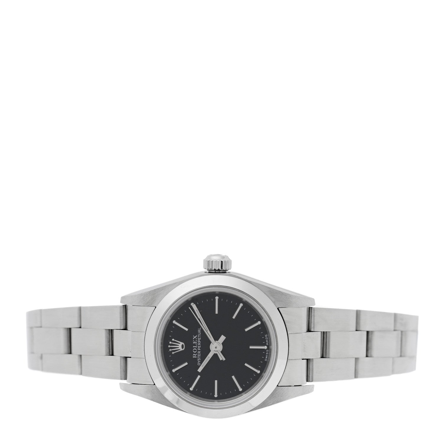 Rolex Stainless Steel 24mm Oyster Perpetual Watch Black 76080 2 of 4