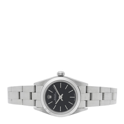 Rolex Stainless Steel 24mm Oyster Perpetual Watch Black 76080 2 of 4