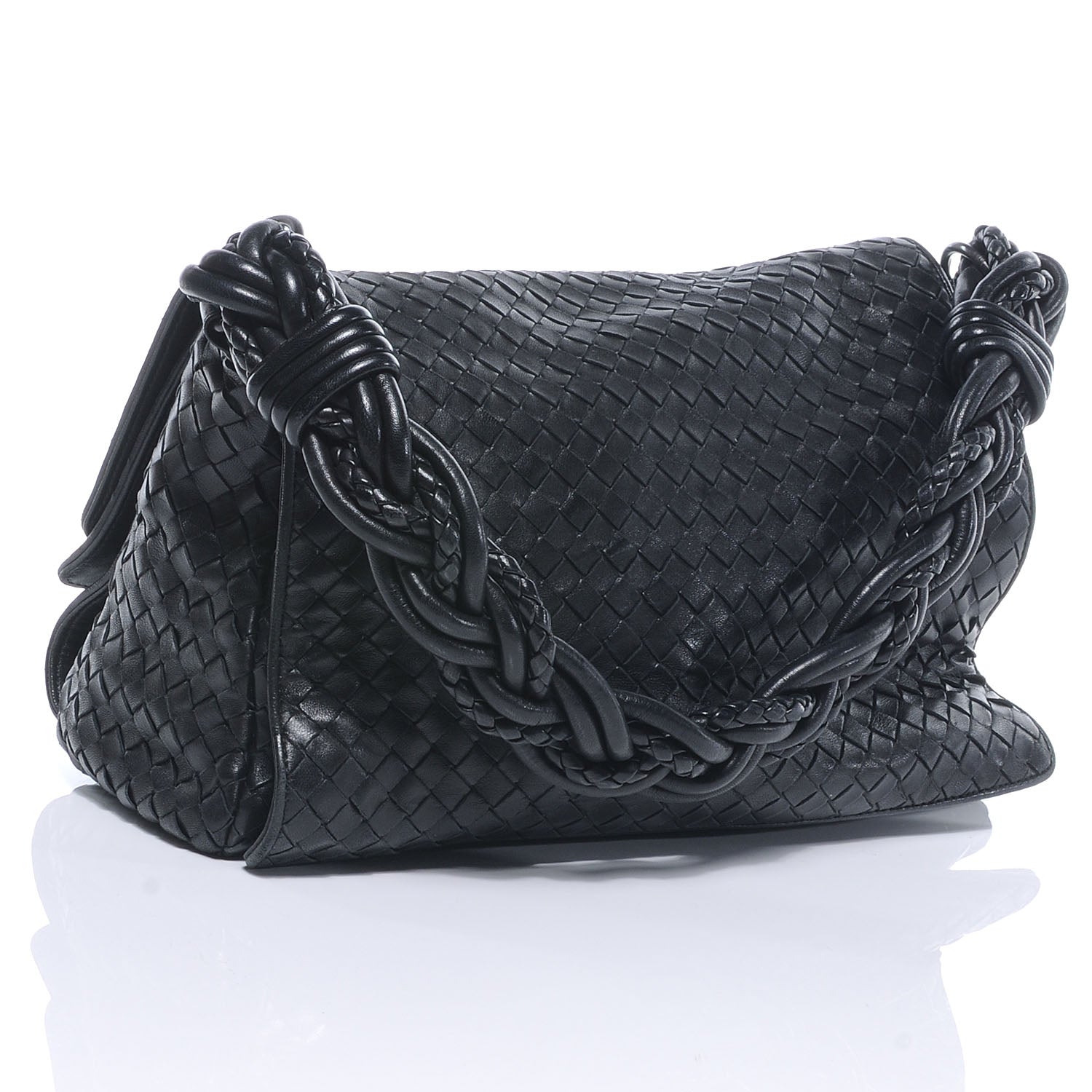 Bottega Veneta Nappa Intrecciato Flap Bag Nero 3 of 8