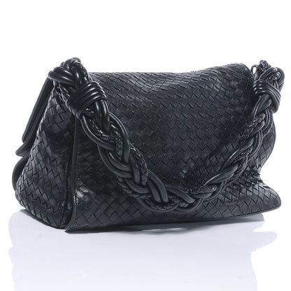 Bottega Veneta Nappa Intrecciato Flap Bag Nero 3 of 8