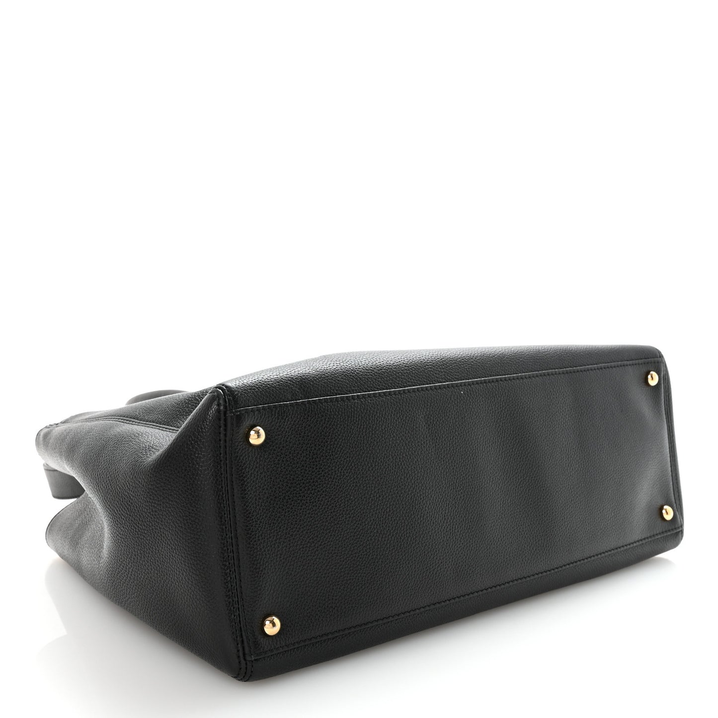 Calfskin Cerf Executive Shopper Tote Black
