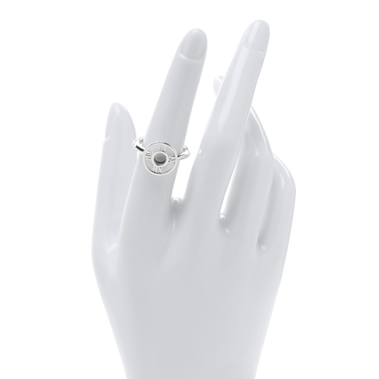 Tiffany Sterling Silver Atlas Round Medallion Ring 53 6.5 2 of 5