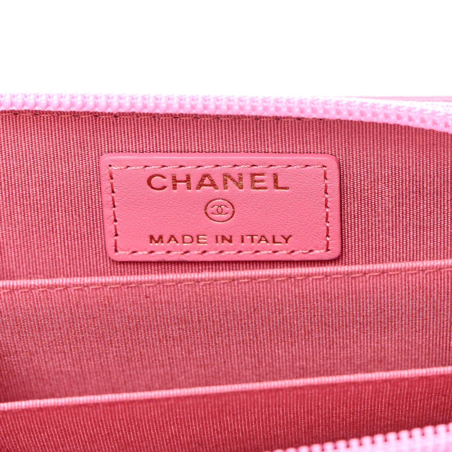 Lambskin Quilted Boy Zip Around Coin Purse Wallet Pink