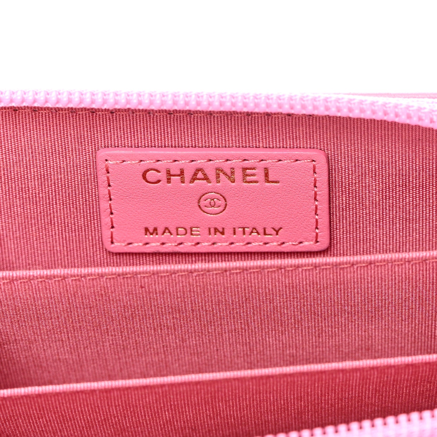 Chanel Lambskin Quilted Boy Zip Around Coin Purse Wallet Pink 6 of 14