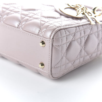 Christian Dior Metallic Lambskin Cannage Mini Lady Dior Lotus 8 of 10