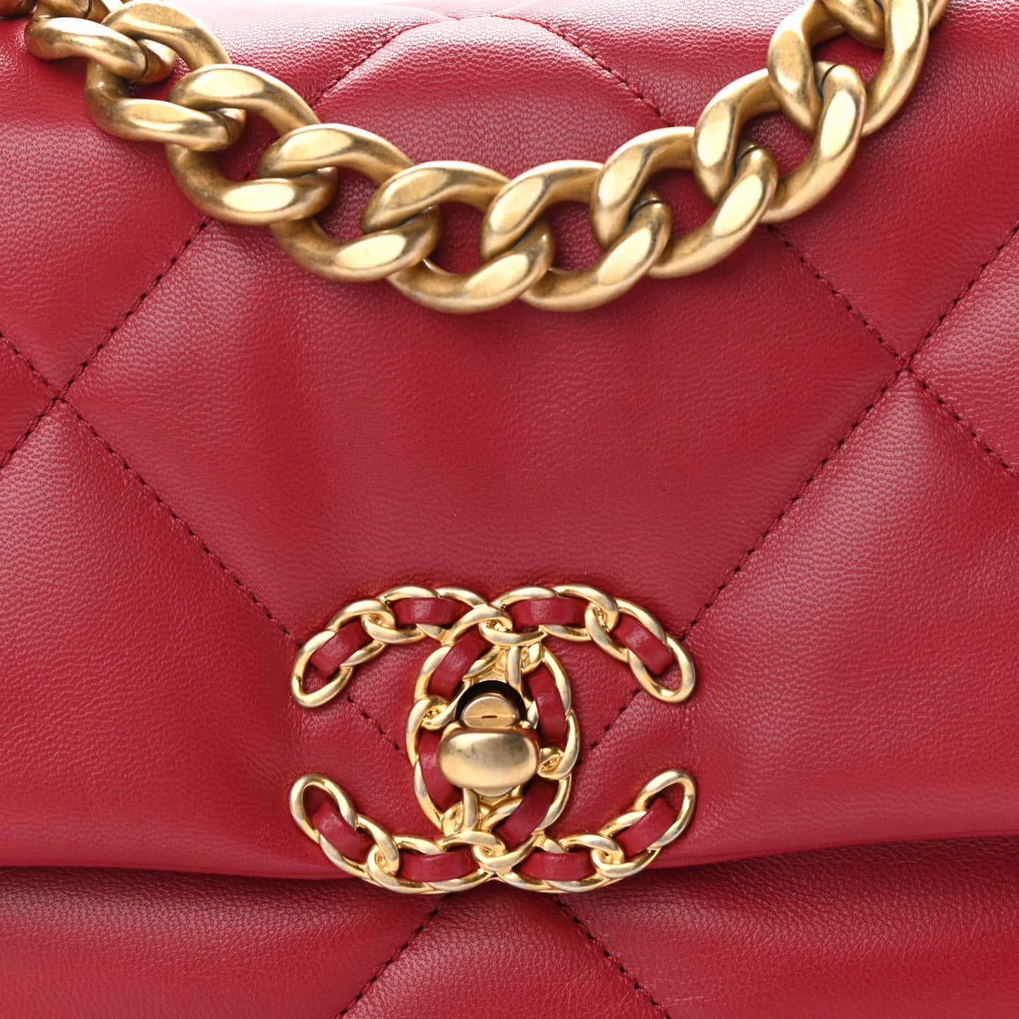 Goatskin Quilted Medium Chanel 19 Flap Dark Pink