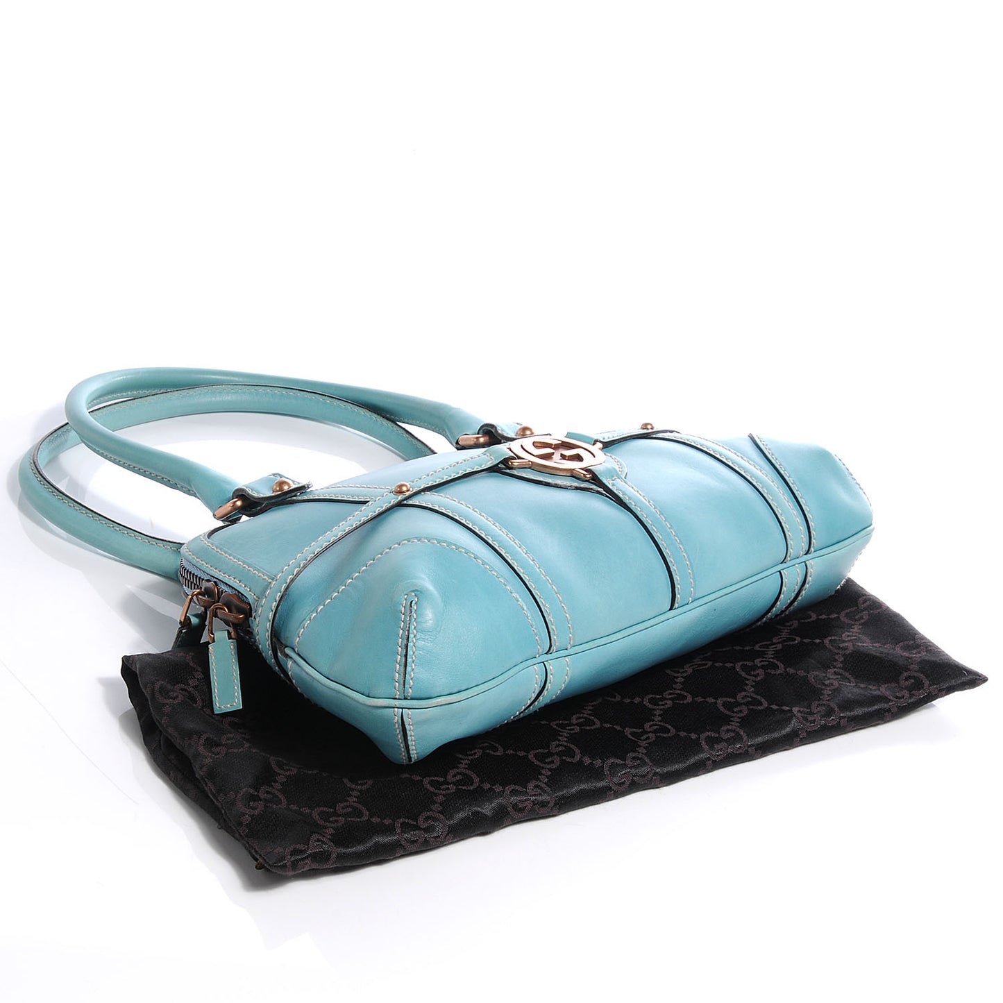 Leather Reins Tote Turquoise