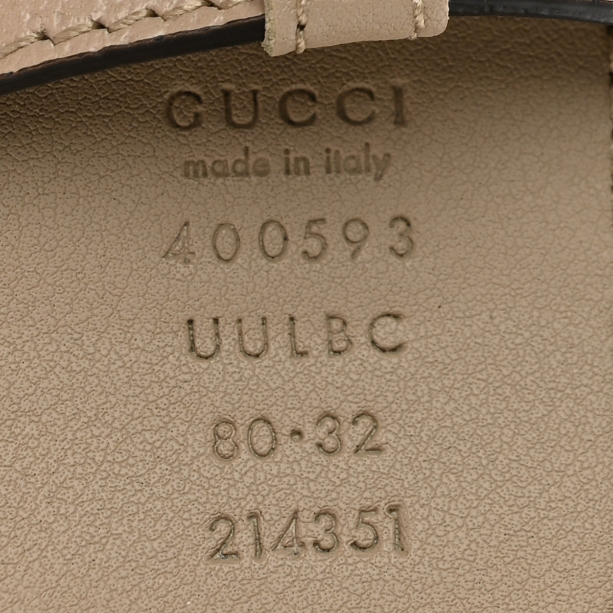 Gucci GG Supreme Monogram Matte Plutone Calfskin Double G 40mm Belt 80 32 Beige Mystic White Oatmeal 5 of 7