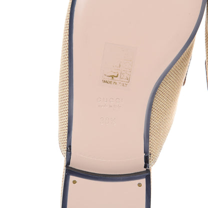 Gucci Canvas Vintage Charlotte Web Princetown Slippers 38.5 Sand Cuir 6 of 9
