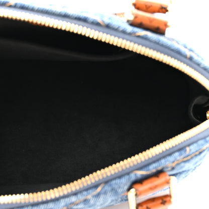 Louis Vuitton Denim Calfskin Reverse Monogram Malletage Alma BB Blue 5 of 10