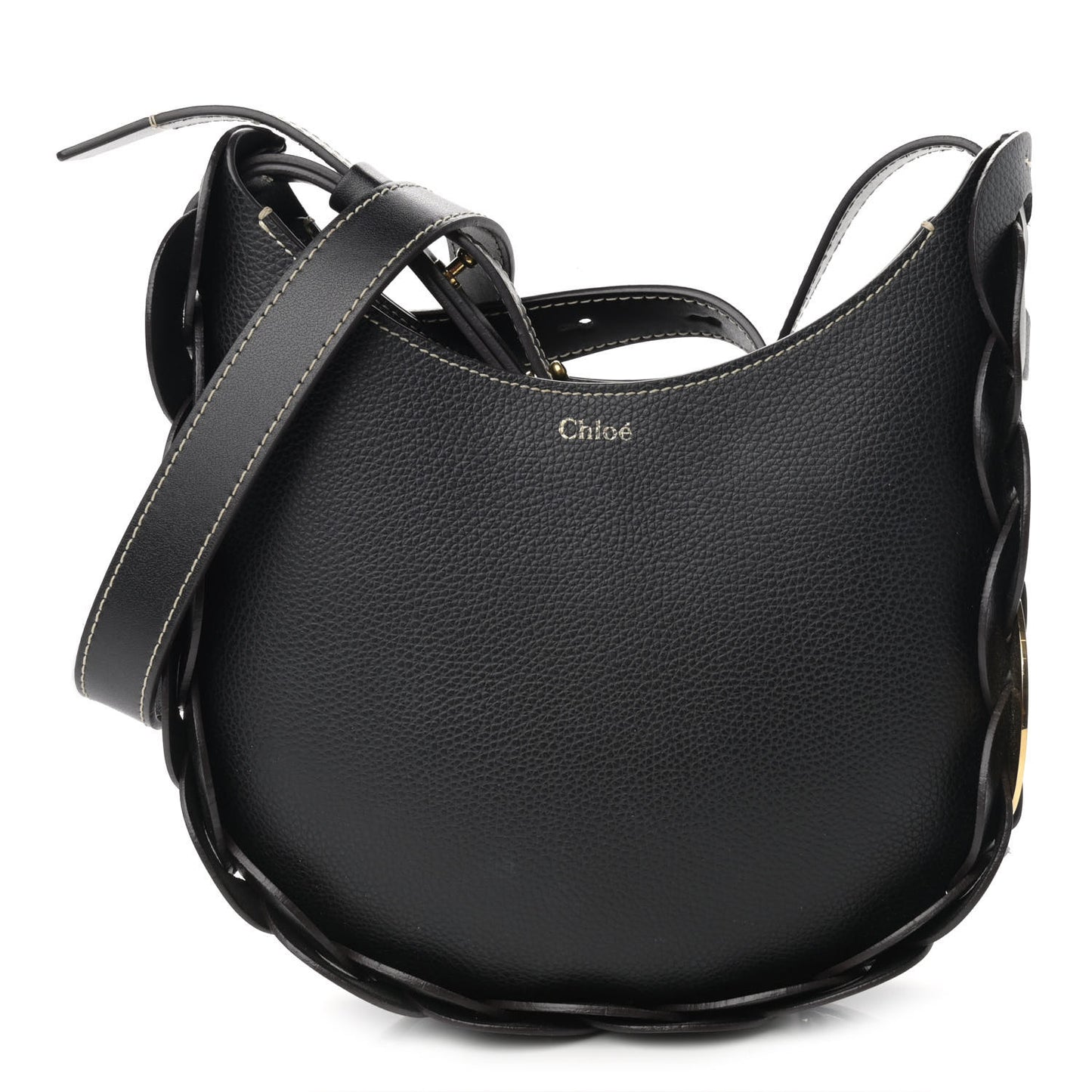 Small Grain Smooth Calfskin Small Darryl Hobo Black