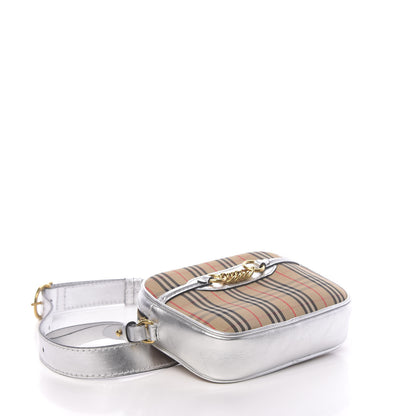 Burberry Smooth Calfskin 1983 Knight Check Link Bum Bag Silver 4 of 9