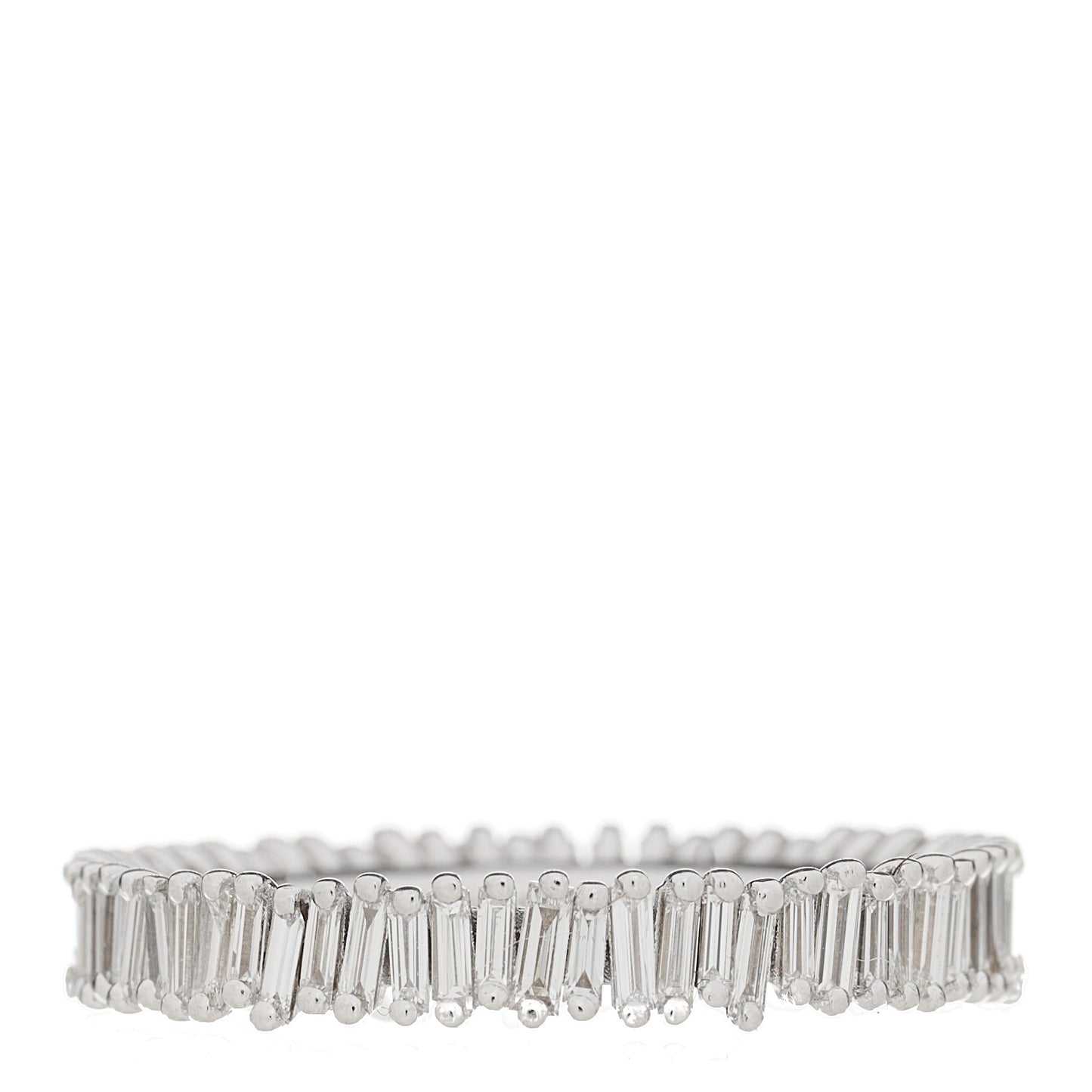18K White Gold Diamond Classic Eternity Band Ring 52 6