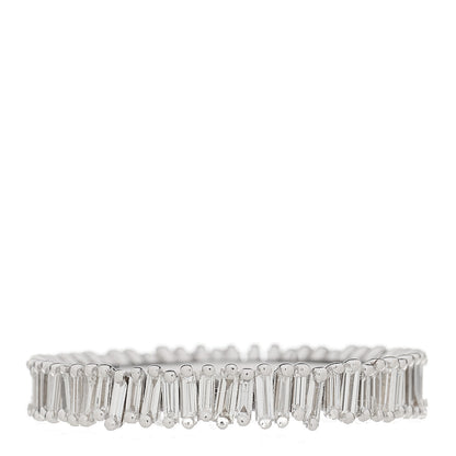 Suzanne Kalan 18K White Gold Diamond Classic Eternity Band Ring 52 6 3 of 5