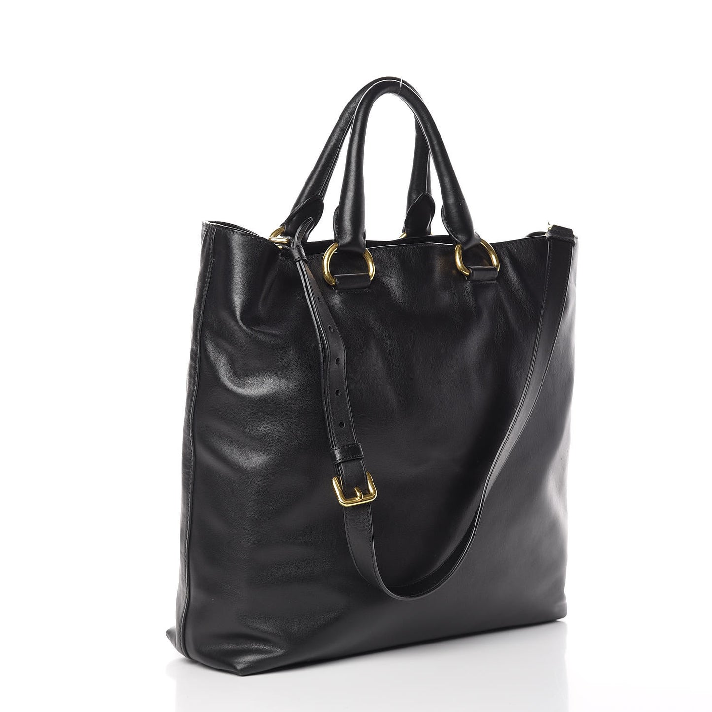 Soft Calf Shopping Tote Black