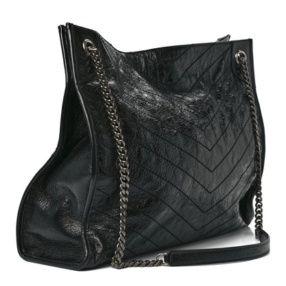 Saint Laurent Crinkled Calfskin Matelasse Monogram Niki Shoulder Bag Black 3 of 11