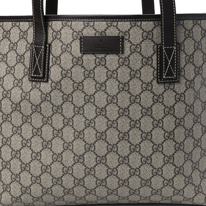Gucci GG Supreme Monogram Medium Zippered Shopping Tote Dark Brown 9 of 10