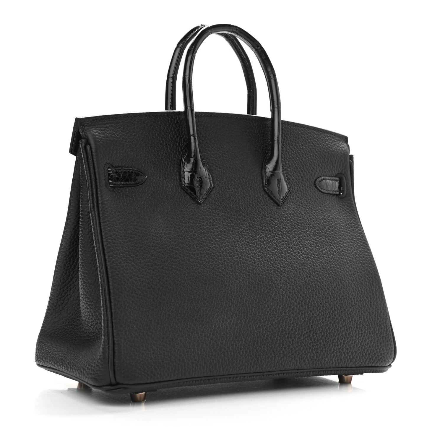 Togo Shiny Niloticus Crocodile Birkin Touch 25 Black